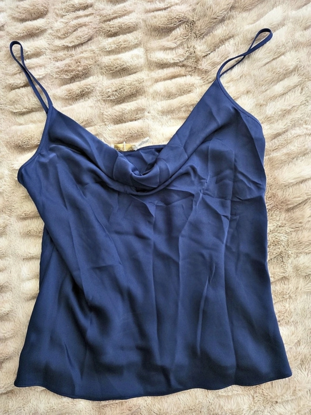 Ramy Brook Satin Cowl Neck Camisole in Blue Size Medium NWT